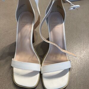 Society White Strappy Heels